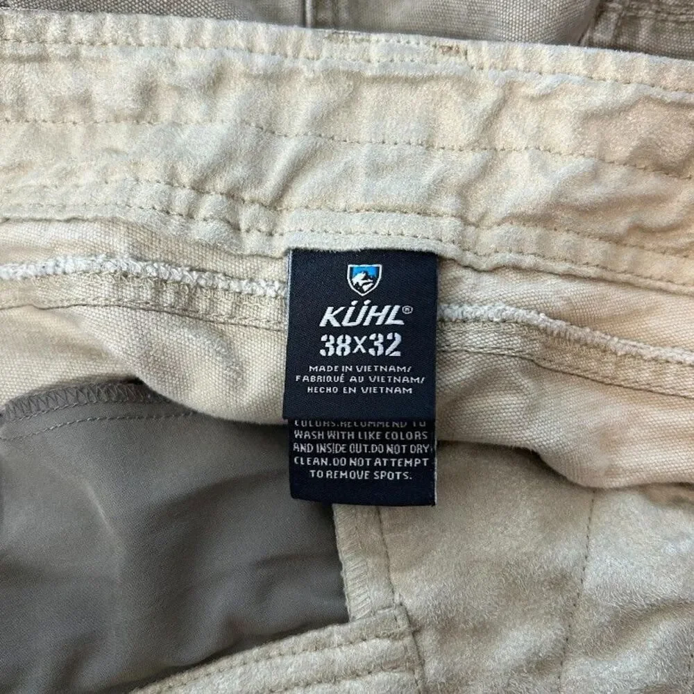 KUHL The Law Pants Mens 38x32 Heavyweight Canvas Distressed Rugged Patina Dye